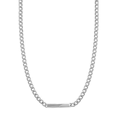 COLLANA GROUMETTA 6MM + TARGHETTA CENTRALE IN ACCIAIO 60CM