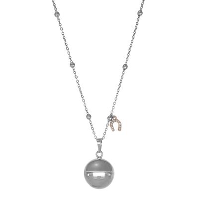COLLANA CHIAMA ANGELI SFERA LISCIA BRASS E FERRO DI CAVALLO PAVE'