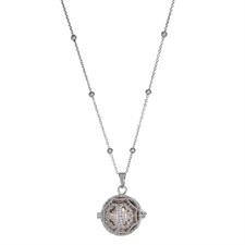 COLLANA CHIAMA ANGELI E QUADRIFOGLIO ZIRCONI BICOLOR RODIO BRASS