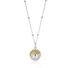 COLLANA CHIAMANGELI BICOLOR CON CAPPUCCETTO CUORI TRAFORATI BRASS