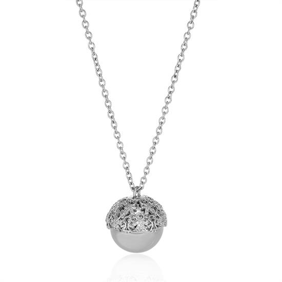 COLLANA CHIAMA ANGELI SFERA BIMBO E BIMBA ZK TRAFORATI BRASS
