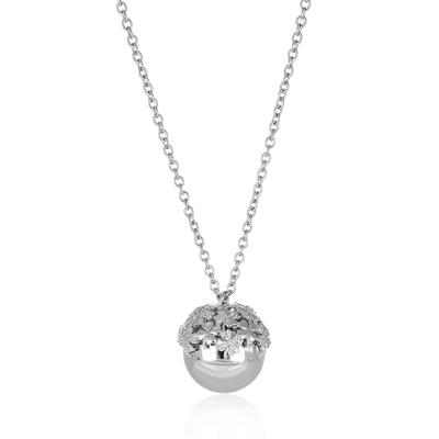 COLLANA CHIAMA ANGELI SFERA QUADRIFOLI PIENI E ZIRCONATI BRASS