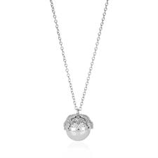 COLLANA CHIAMA ANGELI SFERA FARFALLE ZIRCONATE E TRAFORATE BRASS
