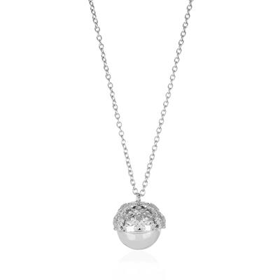 COLLANA CHIAMA ANGELI SFERA FARFALLE ZIRCONATE E TRAFORATE BRASS