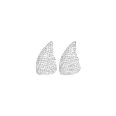 ORECCHINO LOBO FASCIA TRIANGOLARE ZIRCONATA IN ARGENTO 925°/°°