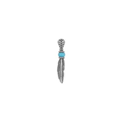 PENDENTE PIUMA CON TURCHESE IN ARGENTO 925°/°°
