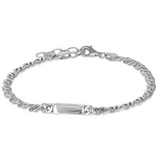 BRACCIALE GROUMETTA CON TARGHETTA PICCOLA IN ARGENTO 925°/°°