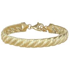 BRACCIALE CON TRECCIA FILI DIAMANTATI IN ARGENTO 925°/°°