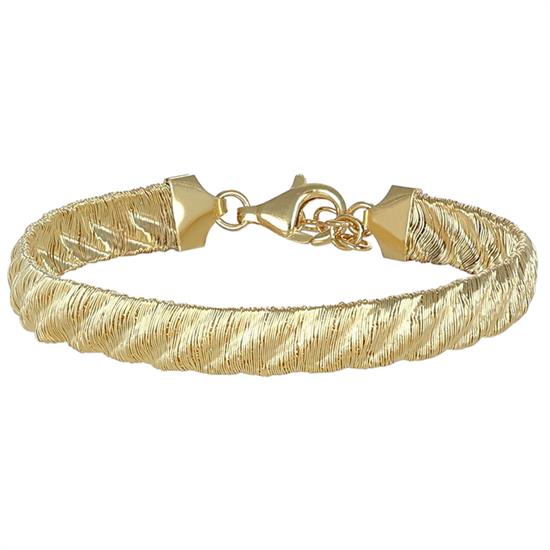 BRACCIALE CON TRECCIA FILI DIAMANTATI IN ARGENTO 925°/°°