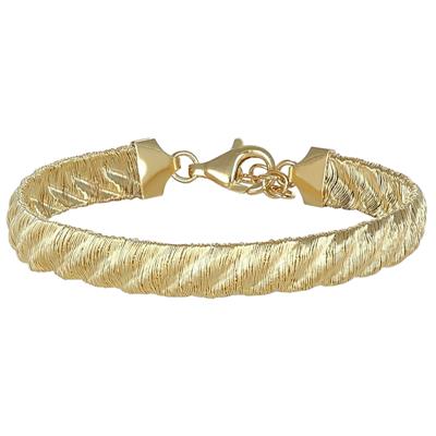 BRACCIALE CON TRECCIA FILI DIAMANTATI IN ARGENTO 925°/°°
