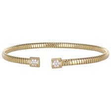BRACCIALE MANETTA TUBO PIATTA CON BLOCCHI ZIRCONATI ARGENTO 925°/°°