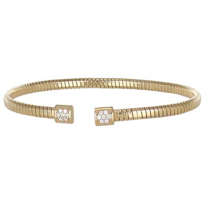 BRACCIALE MANETTA TUBO PIATTA CON BLOCCHI ZIRCONATI ARGENTO 925°/°°