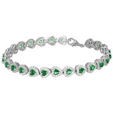 BRACCIALE PRINCESS TENNIS ZK CUORI COLOR E BORDO ZK ARGENTO 925°/°°
