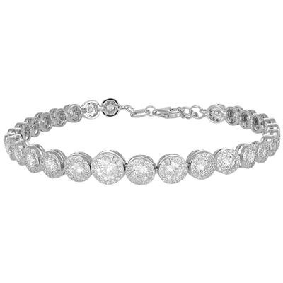 BRACCIALE PRINCESS TENNIS SCALARE ZK TONDI BIANCHI ARGENTO 925°/°°