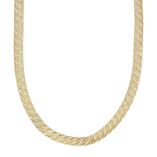 COLLANA CON TRECCIA FILI DIAMANTATI IN ARGENTO 925°/°°