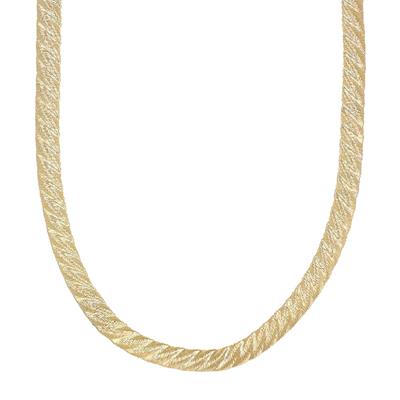 COLLANA CON TRECCIA FILI DIAMANTATI IN ARGENTO 925°/°°