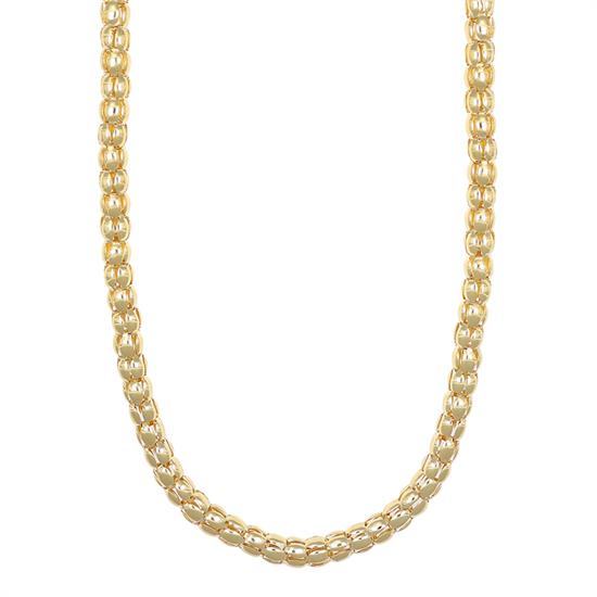 COLLANA TUBO OVALI AGGANCIATI A SFERE 8MM IN ARGENTO 925°/°°