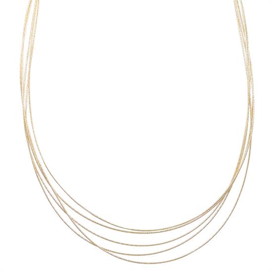 COLLANA MULTIFILO DIAMANTATO MORBIDA IN ARGENTO 925°/°°