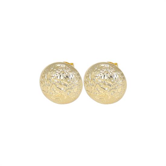 ORECCHINO BOTTONE BOMBATO MARTELLATO IN ELETTROFORM. ARGENTO 925°/°°