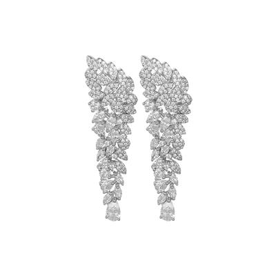 ORECCHINO MULTIPETALI PENDENTE ZIRCONATO IN ARGENTO 925°/°°