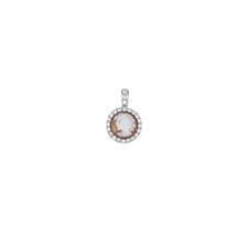 PENDENTE CAMMEO GIRO DI ZIRCONI MM8 IN ARGENTO 925°/°°