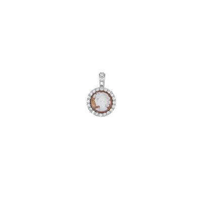 PENDENTE CAMMEO GIRO DI ZIRCONI MM8 IN ARGENTO 925°/°°
