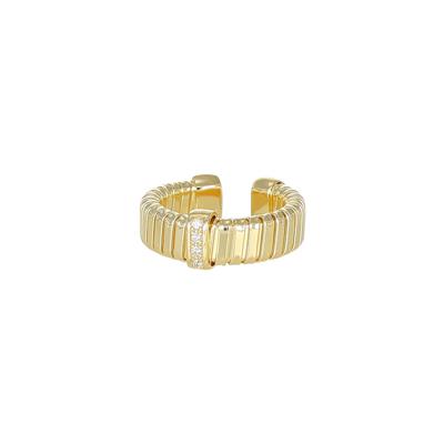 ANELLO TUBO GAS CON FILA ZIRCONI CENTRALE IN ARGENTO 925°/°°