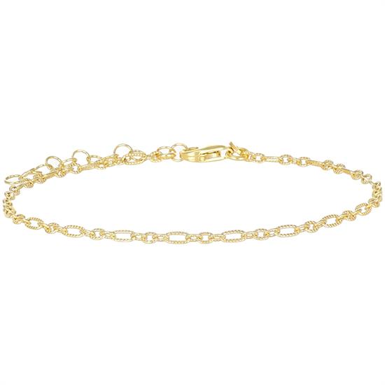 BRACCIALE CATENA FIGARO ROLLO PICCOLA RIGATA IN ARGENTO 925°/°°