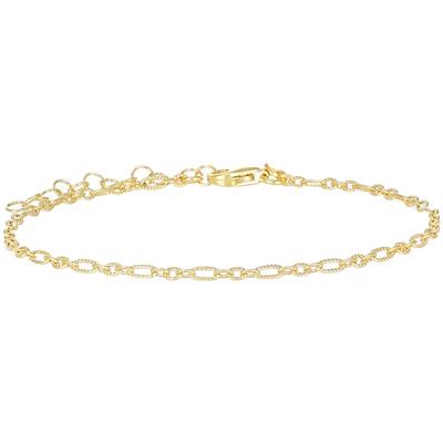 BRACCIALE CATENA FIGARO ROLLO PICCOLA RIGATA IN ARGENTO 925°/°°