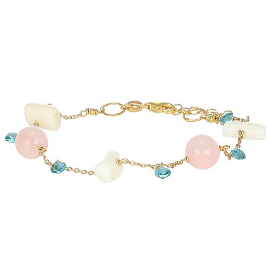 BRACCIALE FILO SPINELLO PIETRE DURE IN ARGENTO 925°/°°