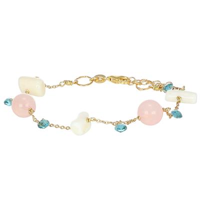 BRACCIALE FILO SPINELLO PIETRE DURE IN ARGENTO 925°/°°