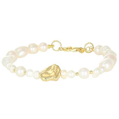 BRACCIALE PERLE FIUME ,PERLE BAROCCHE SASSI ARGENTO ARGENTO 925°/°°