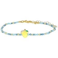 BRACCIALE SPINELLO MICRO E LIMONE SMALTO ZK PASSANTE ARGENTO 925°/°°