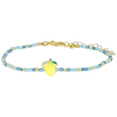 BRACCIALE SPINELLO MICRO E LIMONE SMALTO ZK PASSANTE ARGENTO 925°/°°