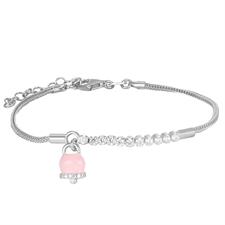 BRACCIALE CON CAMPANELLA SMALTO E CENTRALE ZIRCONATO ARGENTO 925°/°°