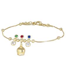 BRACCIALE CAMPANELLA CON VENEZIANA ZIRCONI PASSANTI ARGENTO 925°/°°