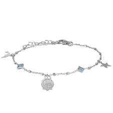 BRACCIALE CAPRI SOGGETTI MARINI E CAMPANELLA ARGENTO 925°/°°