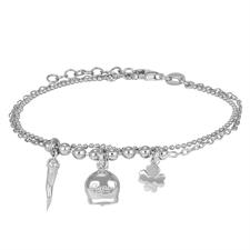 BRACCIALE CAPRI CAMPANELLA 1°MIS CORNO E QUADRIFOGLIO ARGENTO925°/°°