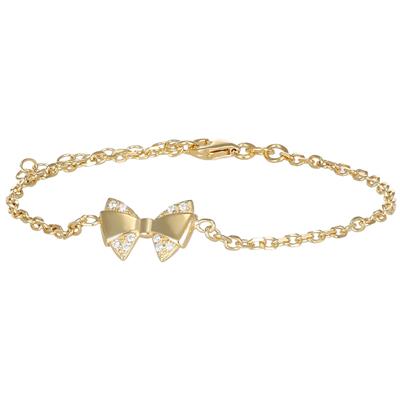 BRACCIALE CATENA DIAMANTATA FIOCCO PUNTE ZIRCONATE ARGENTO 925°/°°