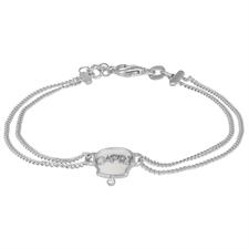 BRACCIALE MADREPERLA CAMPANELLA SCRITTA CAPRI A Y IN ARGENTO 925°/°°