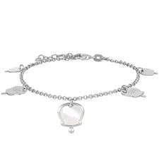 BRACCIALE MULTI CAMPANELLE SCRITTA CAPRI MADREPERLA ARGENTO 925°/°°