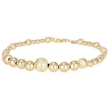 BRACCIALE PALLINI LISCI E DIAMANTATI SCALARI IN ARGENTO 925°/°°