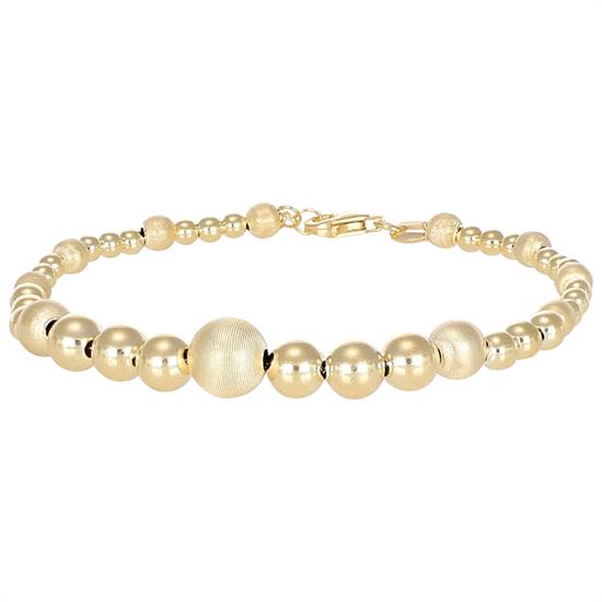 BRACCIALE PALLINI LISCI E DIAMANTATI SCALARI IN ARGENTO 925°/°°