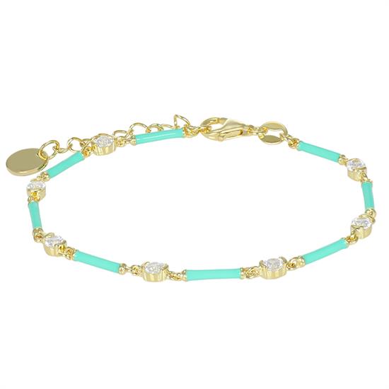 BRACCIALE BARRETTE SMALTATE CON ZIRCONI PASSANTI IN ARGENTO 925°/°°