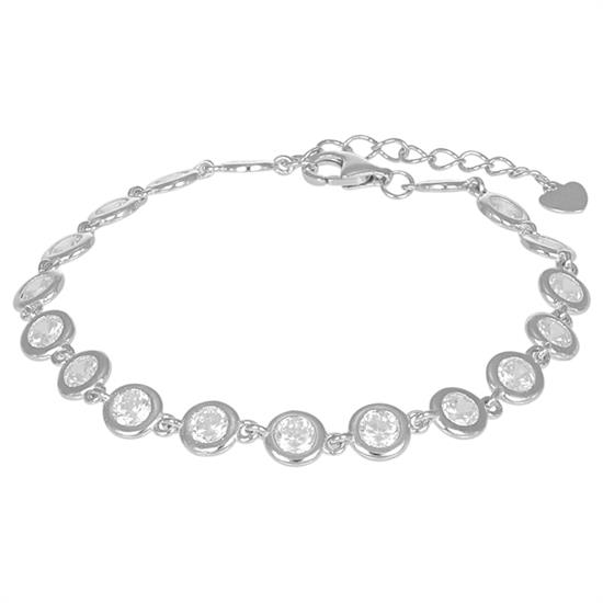 BRACCIALE MULTI TONDI CIPOLLINA 4MM ZIRCONATI IN ARGENTO 925°/°°