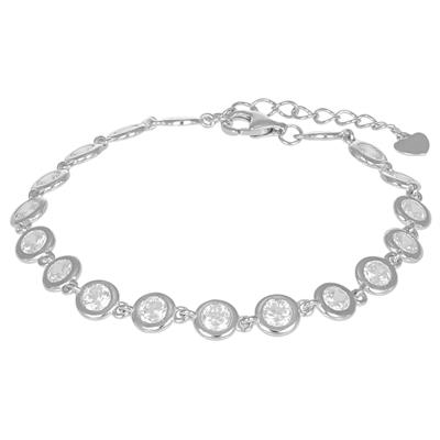 BRACCIALE MULTI TONDI CIPOLLINA 4MM ZIRCONATI IN ARGENTO 925°/°°