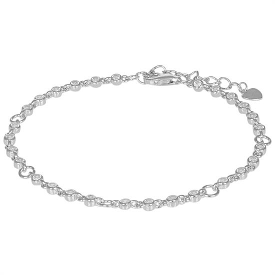 BRACCIALE MULTI TONDI ZIRCONI 2MM CON TONDI SALDATI ARGENTO 925°/°°