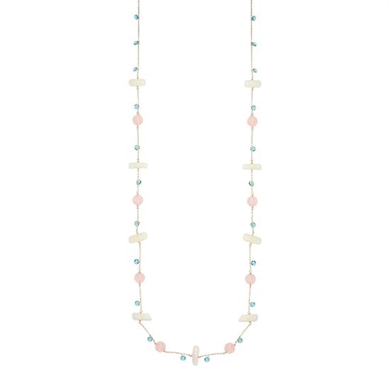 COLLANA FILO SPINELLO PIETRE DURE IN ARGENTO 925°/°°