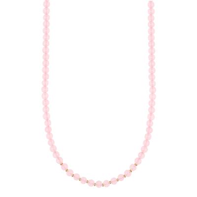 COLLANA QUARZO ROSA 6MM IN ARGENTO 925°/°°
