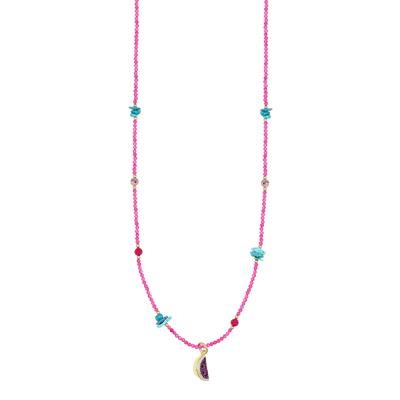 COLLANA SPIN.FUCSIA 2MM,SCAGLIE TURCH E ANGURIA ZK ARGENTO 925°/°°